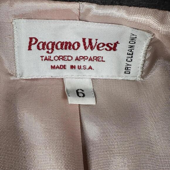 VTG Pagano West Blazer Womens 6 Gray Pink Diamond Yokes Poly Suede NWT USA - Picture 4 of 10